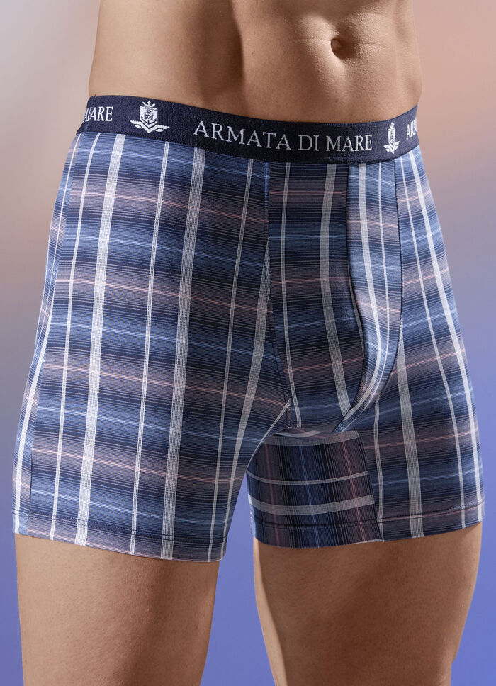 Pak van vier slips met ruitjesmotief 