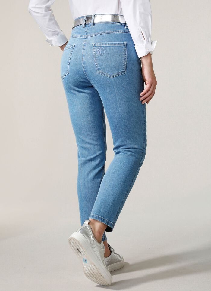 Enkellange jeans in 5-pocket-model 