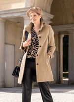 Korte mantel met opstaande kraag 