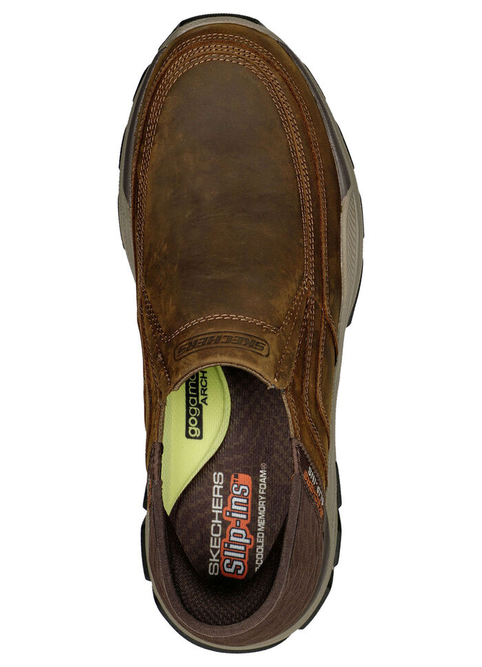SKECHERS, comfortabele herenpantoffels, met voorgevormde instaphak DONKERBRUIN