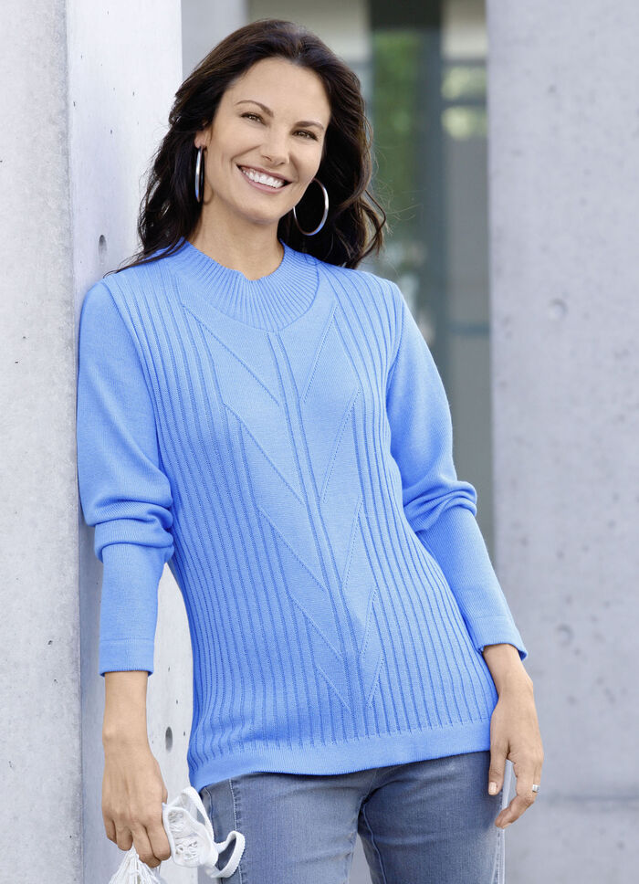 Trui met scheerwol LICHTBLAUW