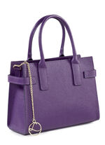 Laurina tas van generfd kalfsnappaleer PAARS