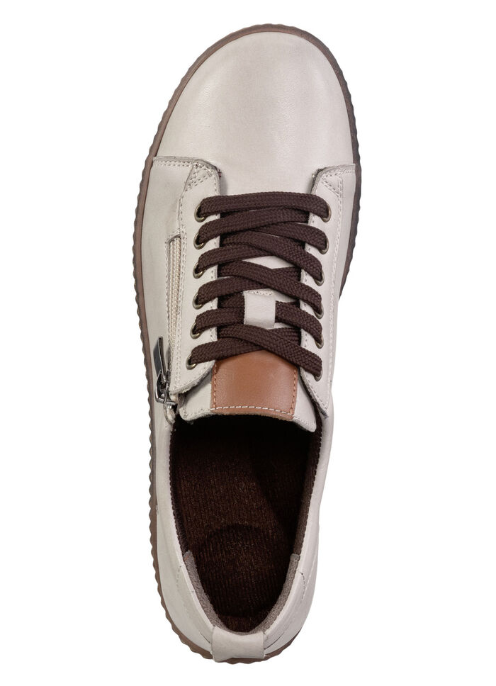 ELENA EDEN veterschoen met ritssluiting aan de zijkant KIEZELSTEEN