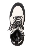 Rieker enkellaarsjes van nappaleer CR&Egrave;ME-WIT-ZWART