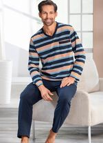 Twee-pack pyjama's met V-hals en open zomen 