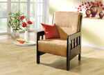 Fauteuil van massief grenen BEIGE