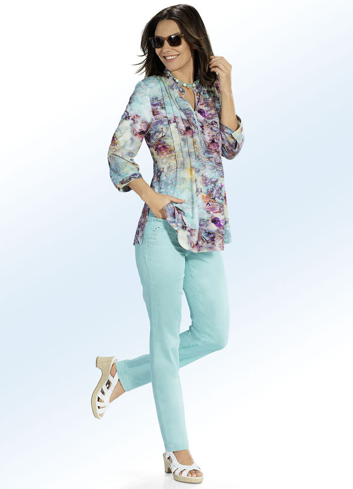 Overhemdtuniek met mooie bies 