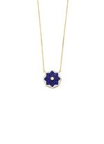 Ketting met echte lapis lazuli, briljanten en diamanten 