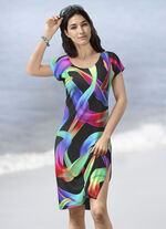 Jurk met een schitterend kleurenprintontwerp 