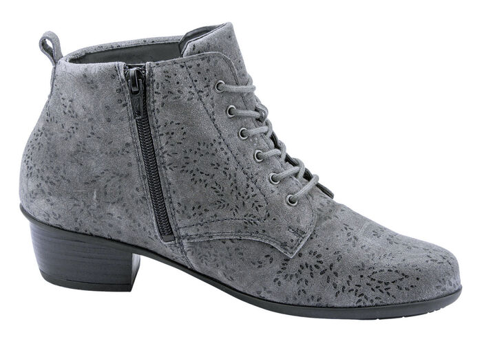 Waldläufer veterlaarzen met bloemenreliëf GRIJS