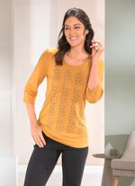 Shirt met contrasterende decoratieve platen in 2 kleuren 