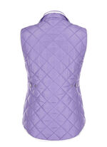 Gewatteerd vest met contrasterende biezen PAARS