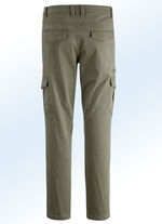 Broek met cargozakken in 3 kleuren OLIJF