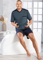 Shorty met V-hals en vervangbare elastische band 