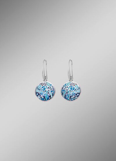 Moderne oorbellen met moza&iuml;ekpatroon 