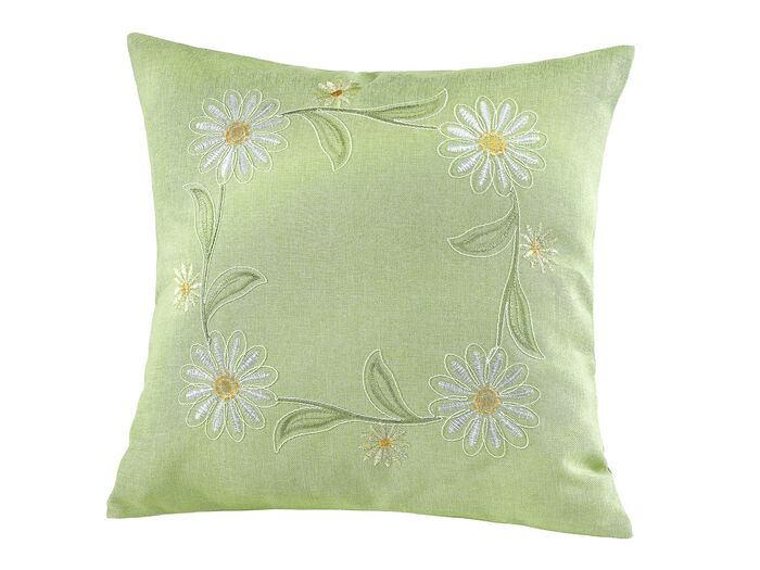 Geborduurd tafelkleed of kussensloop GROEN-MULTICOLOR