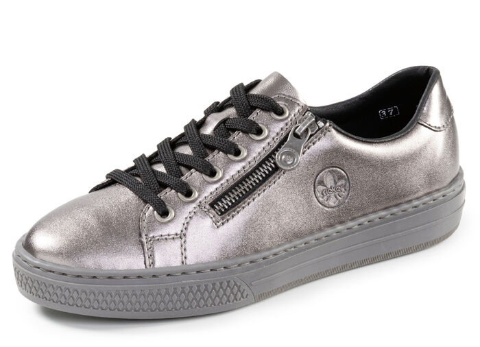 Rieker, modieuze damessneakers, met rits OUD ZILVER
