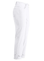 Broek met geborduurd bloemenoogje WIT
