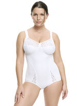 Susa broekcorselet met een mooi jacquarddessin WIT