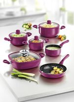 XXL pannenset, 10-delig, met keramische antiaanbaklaag 