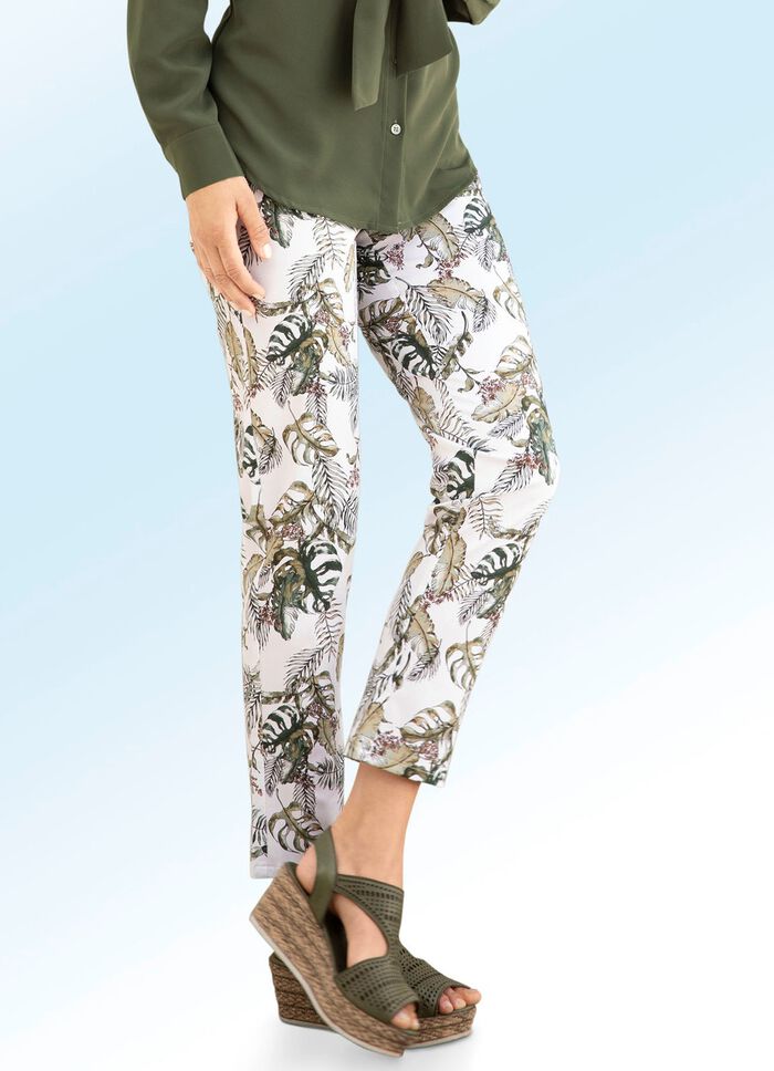 Broek in trendy bladdessin 