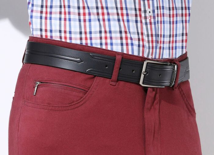 GINO GALANTE herenriem inclusief doosje, om in te korten, 4 cm breed ZWART