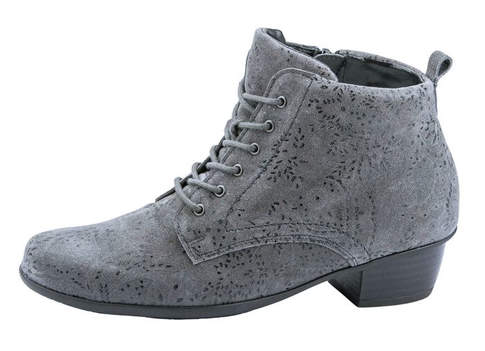 Waldl&auml;ufer veterlaarzen met bloemenreli&euml;f GRIJS