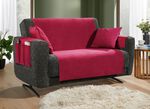 Fluweelzachte fauteuil- en bankbeschermers met antislip achterkant BORDEAUX