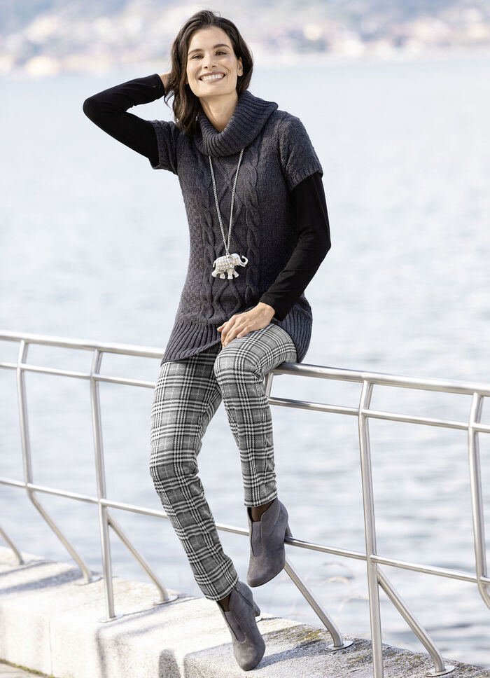 Broek met trendy ruitdessin 