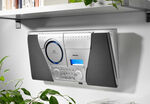 Design muzieksysteem met verlicht multifunctioneel display ZILVER