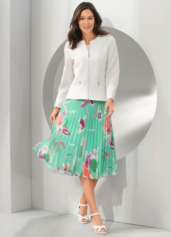 Geplooide rok met bloemenmotief 