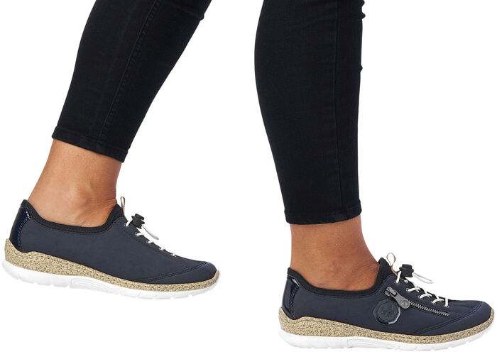 Rieker, sportieve damessneakers, met MemoSoft binnenzool DONKERBLAUW