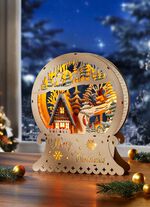 Verlichte houten decoratie 