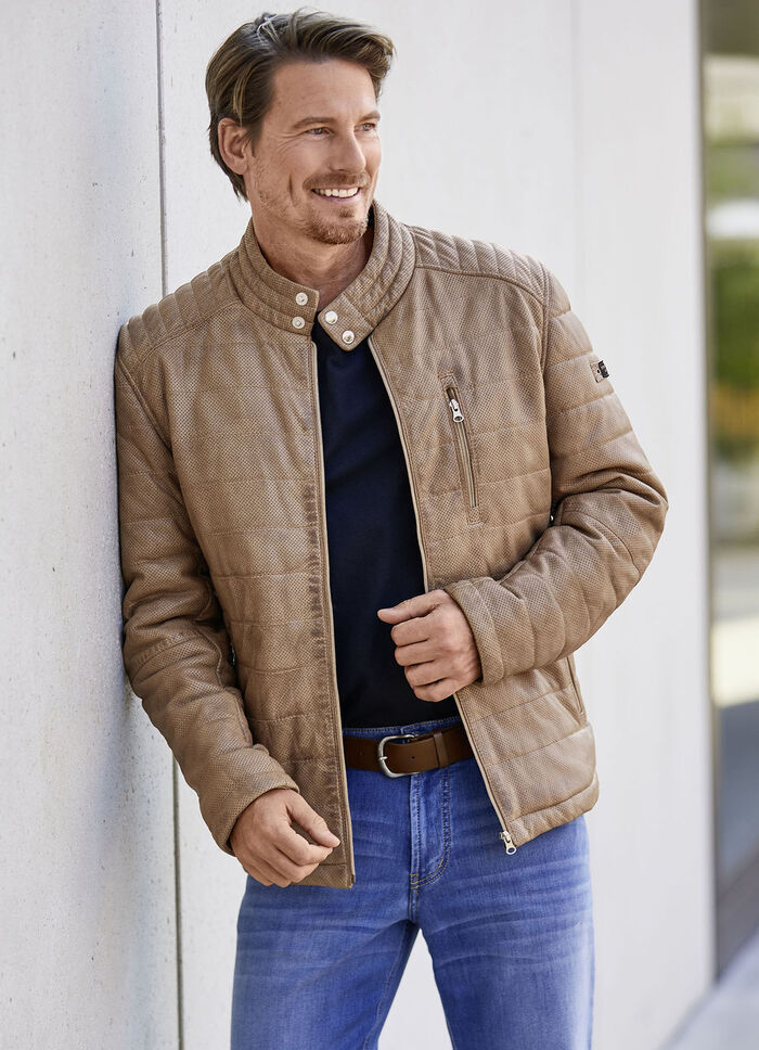 Kort leren jack van &ldquo;Cabrini&rdquo; in 2 kleuren 