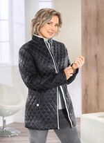 Jas met ruitjesquilt ZWART