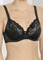 Sassa beugelbh met elastische kant ZWART