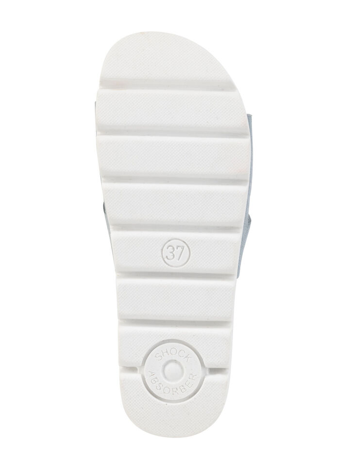 ELENA EDEN, zomerse damesmuiltjes van leer BLAUW