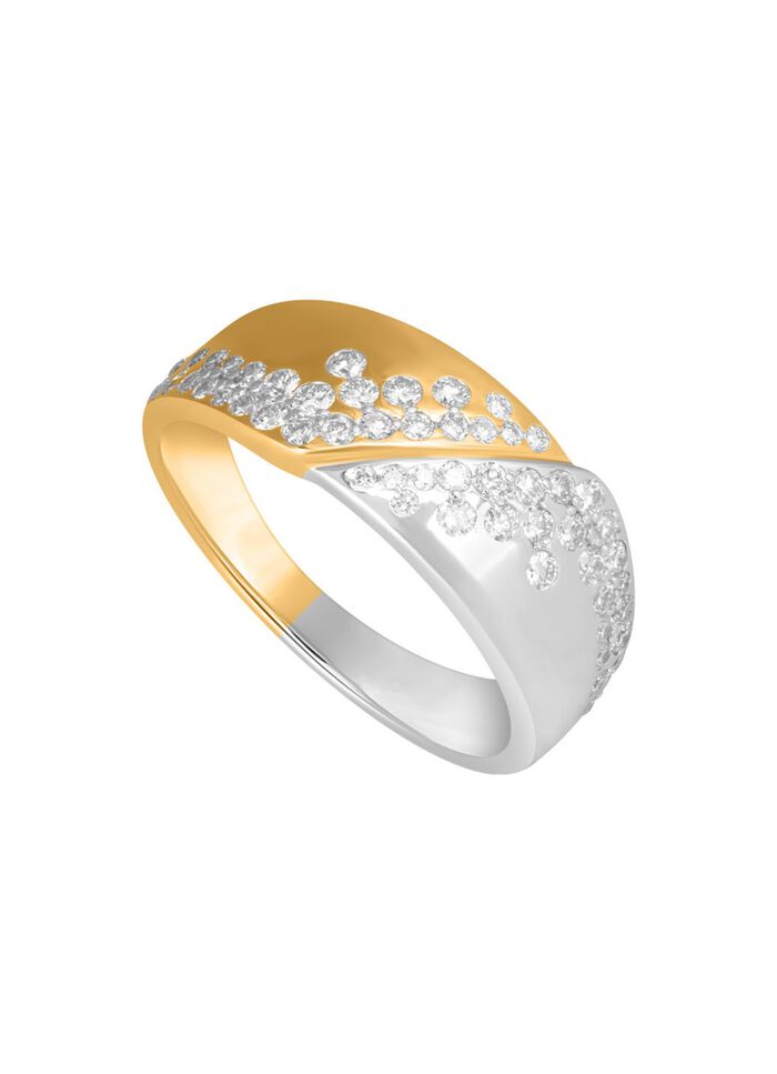 Damesring in bicolor met 58 diamanten 