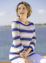 Trui met duurzaam gerecycled katoen BLAUW-BEIGE-WIT