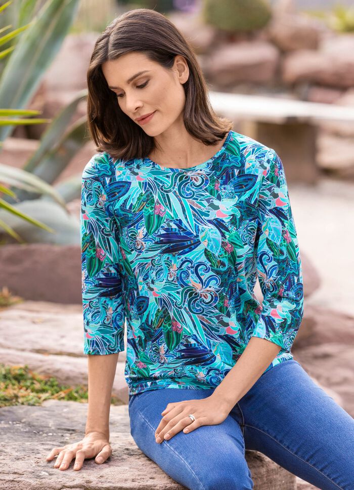 Shirt met all-over design 