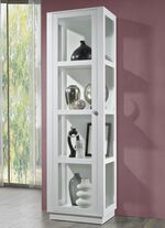 Vitrinekast met aluminium knoppen in goudlook WIT