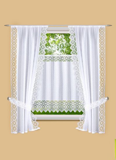 Raamdecoratie gehaakte jacquardrand 