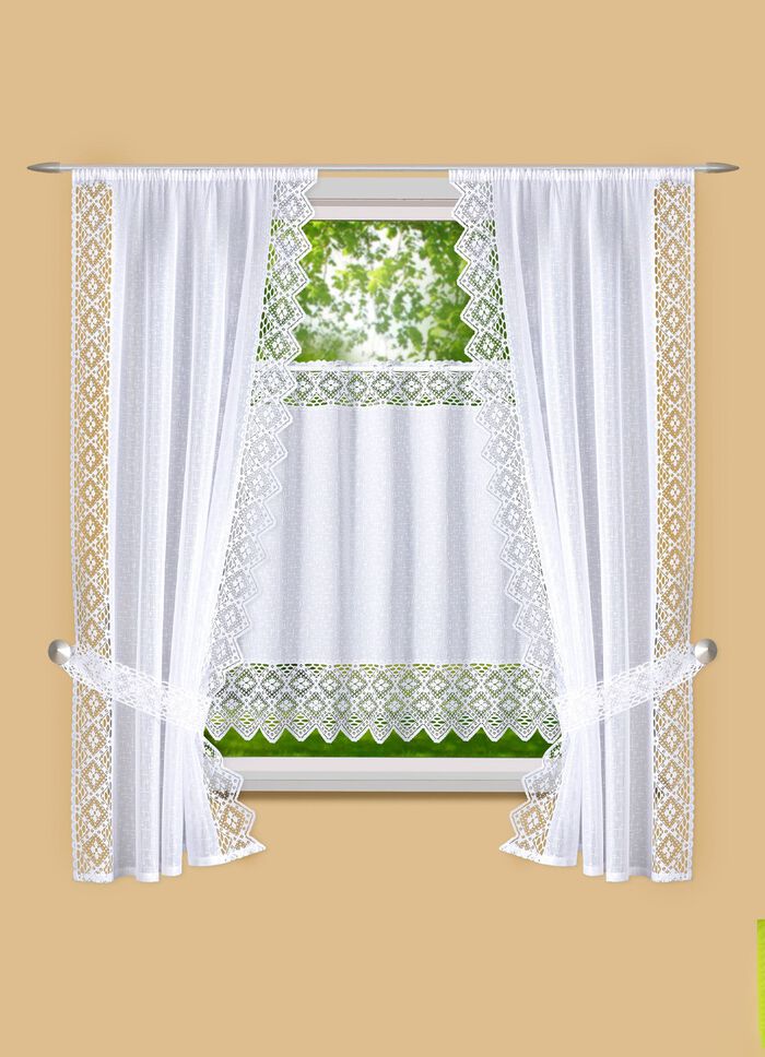Raamdecoratie gehaakte jacquardrand 