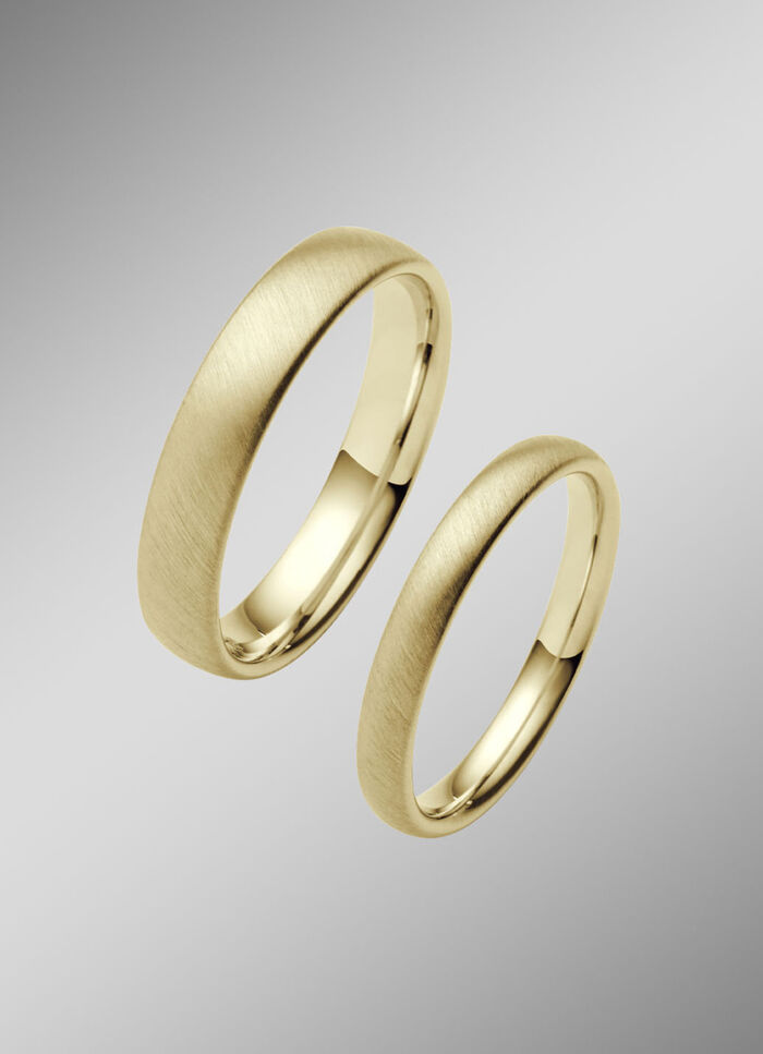 Gesatineerde gouden trouwring 