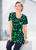 Interessant lang shirt met all-over patroon in 2 kleuren 