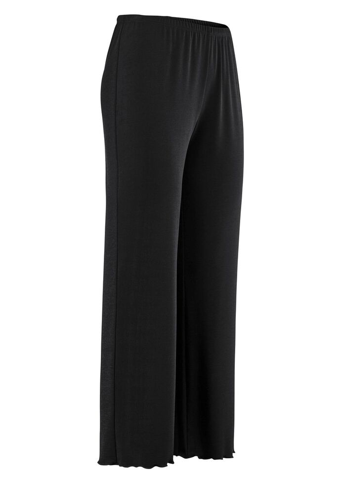 Zacht vloeiende, 7/8 lange broek ZWART