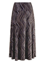 Rok met elegante glinsterende print ZWART-BRUIN-MULTICOLOR