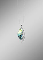 Edele zilveren hanger met echte abalone parelmoer 