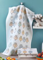 Theedoeken, set van 3, gemaakt van halflinnen 