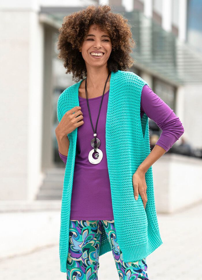 gebreid vest in een sluitingsvrije vorm 